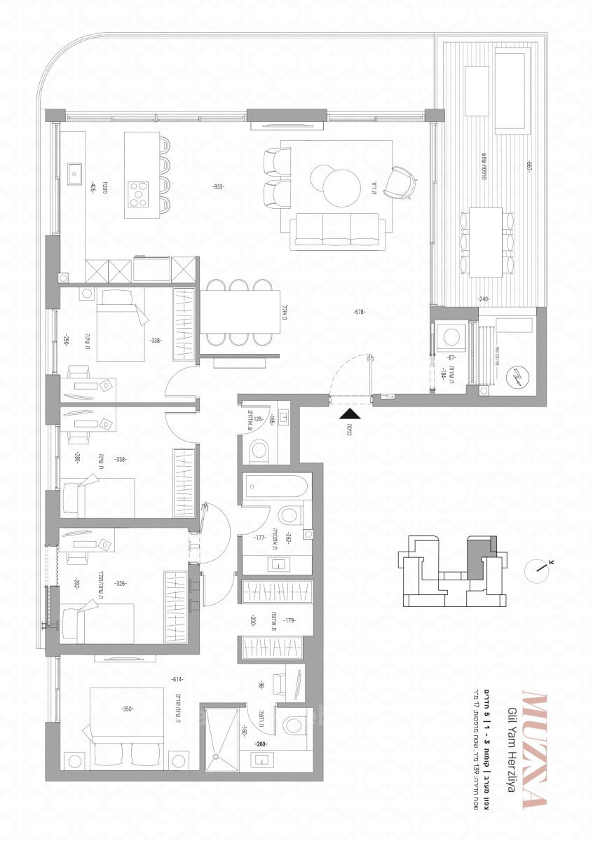 Apartamento garden 5 cômodos Herzliya Galil Yam 144-IBL-665