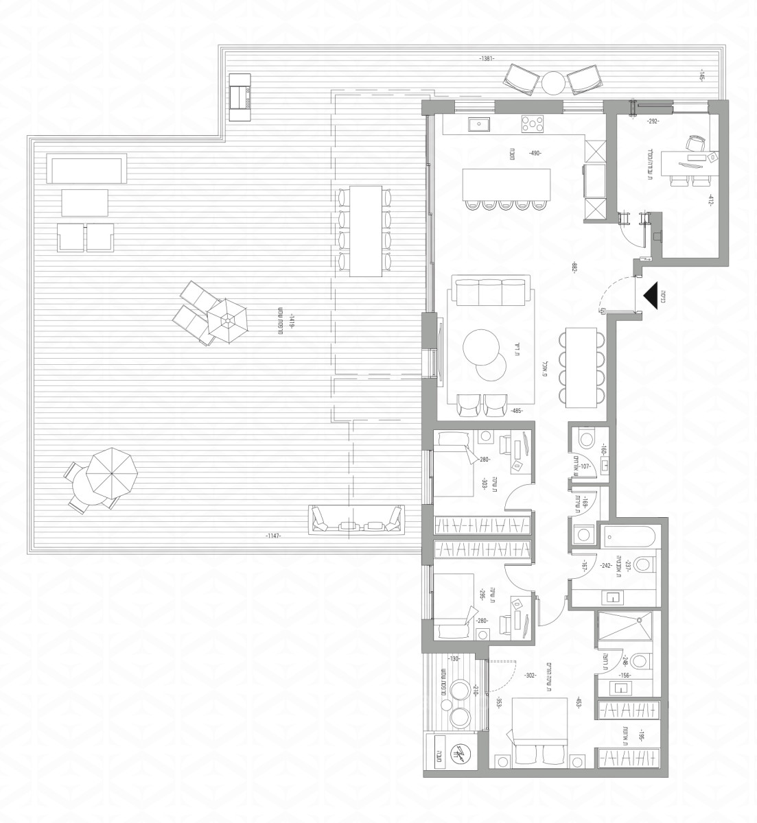 Apartamento garden 5 cômodos Herzliya Galil Yam 144-IBL-665