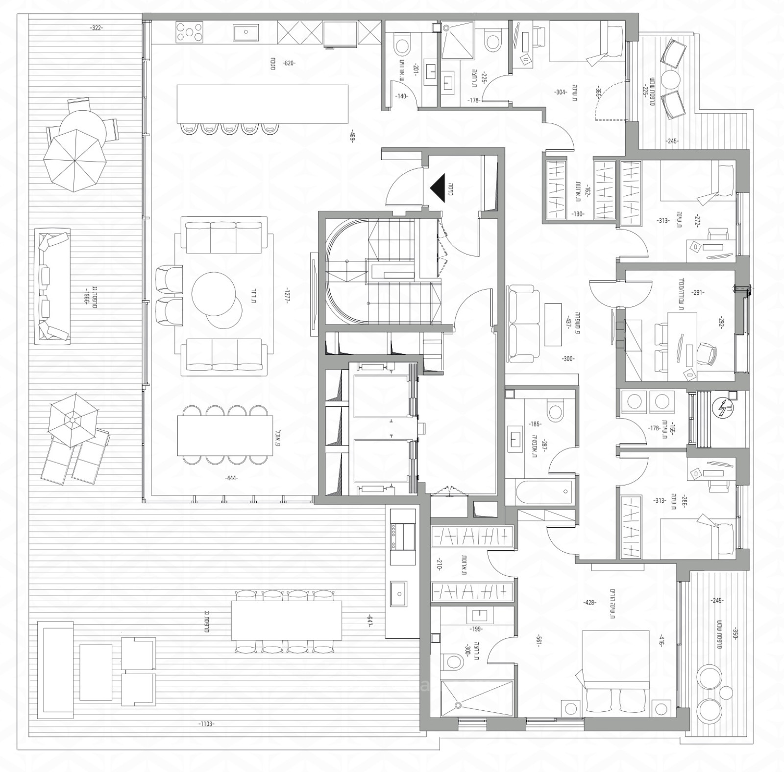 Apartamento garden 5 cômodos Herzliya Galil Yam 144-IBL-665