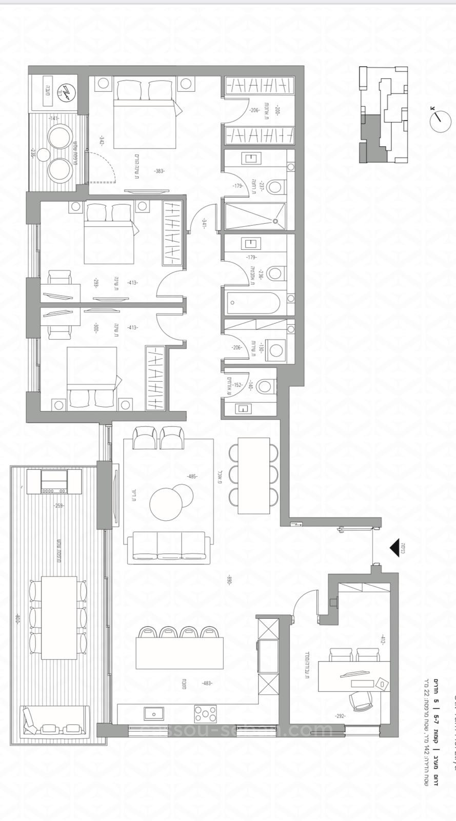 Apartamento 5 cômodos Herzliya Galil Yam 144-IBL-668