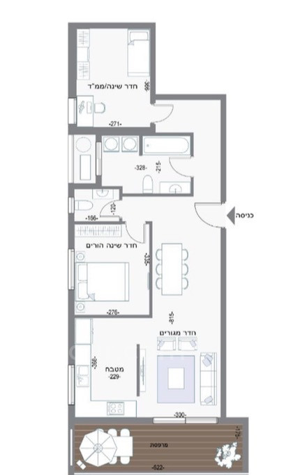 Apartamento 3 cômodos Bat yam Bat yam 210-IBL-2115