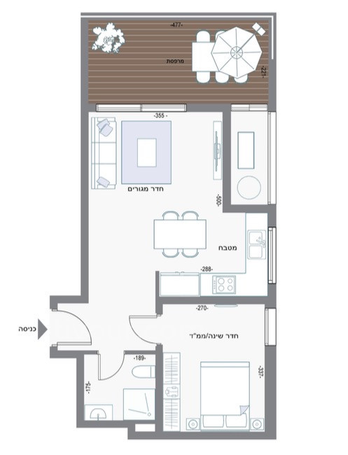 Apartamento 2 cômodos Bat yam Bat yam 210-IBL-2119