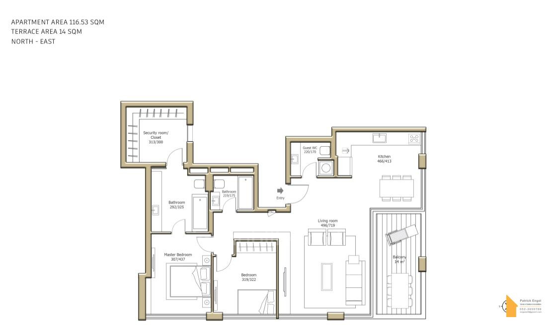 Apartamento 3 cômodos Tel Aviv Região marítima 232-IBL-3754