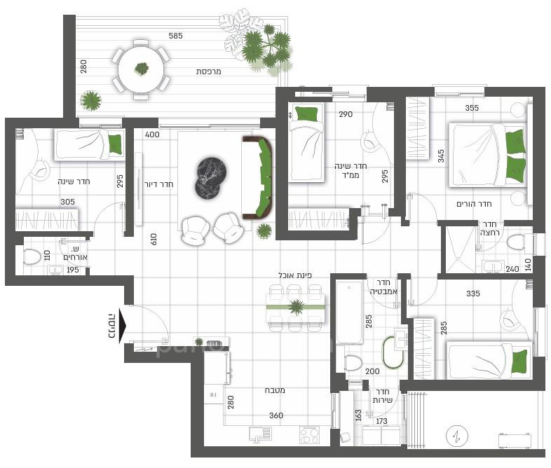 Apartamento 4 cômodos Netivot Neve sharon 233-IBL-1205