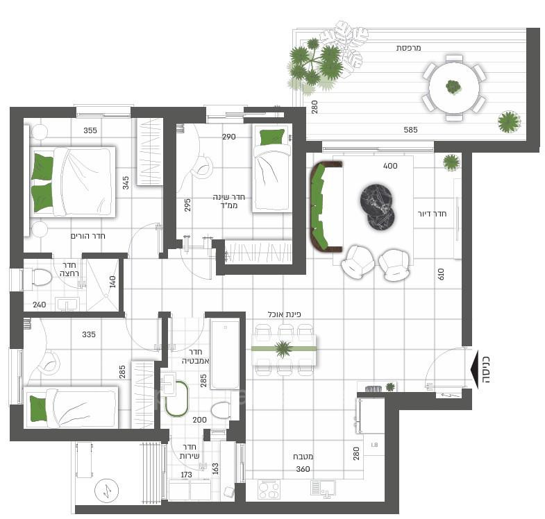 Apartamento 4 cômodos Netivot Neve sharon 233-IBL-1205