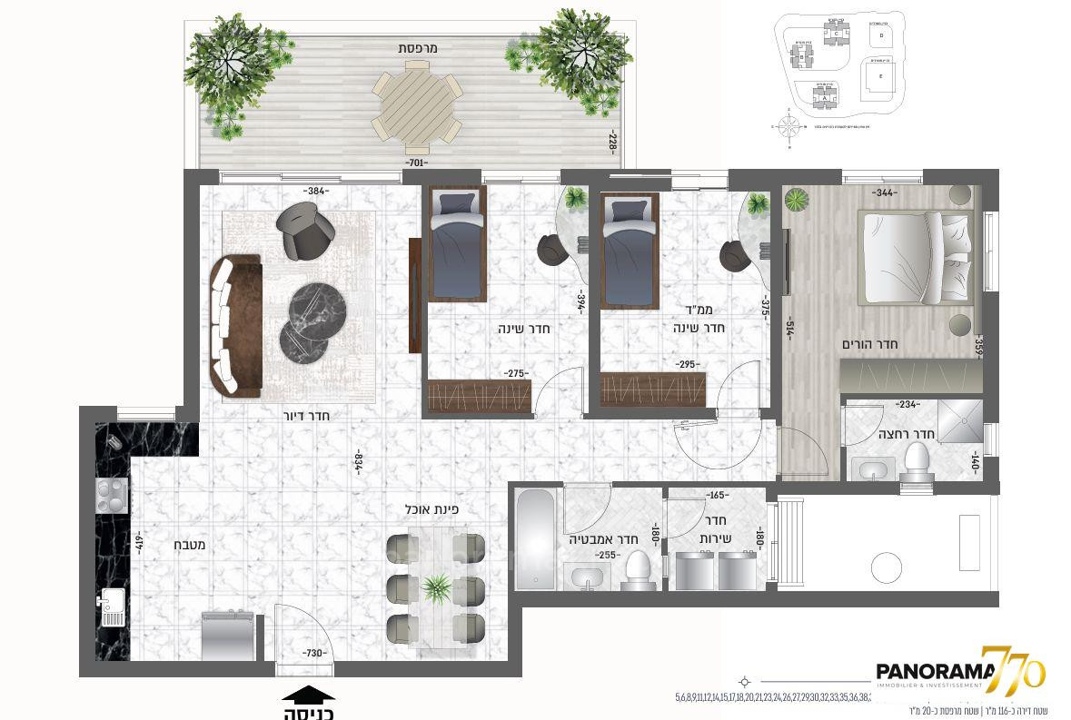 Apartamento 3 cômodos Netivot Maarav 233-IBL-1515