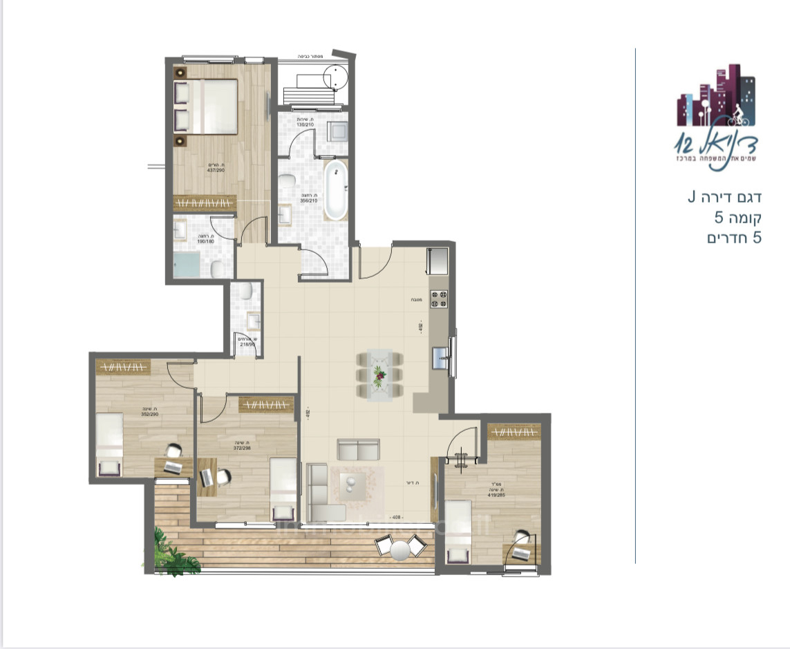 Apartamento 5 cômodos Bat yam Bat yam 291-IBL-770