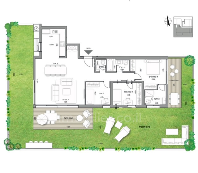 Apartamento 4 cômodos Tel Aviv Centro da cidade 291-IBL-776