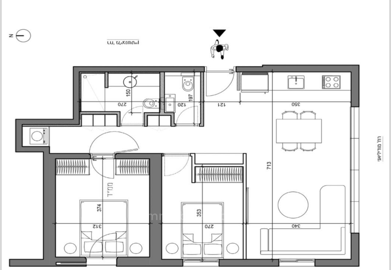 Apartamento 3 cômodos Tel Aviv Centro da cidade 291-IBL-804