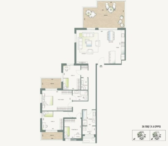 Apartamento 3 cômodos Ashdod Bet 342-IBL-1692