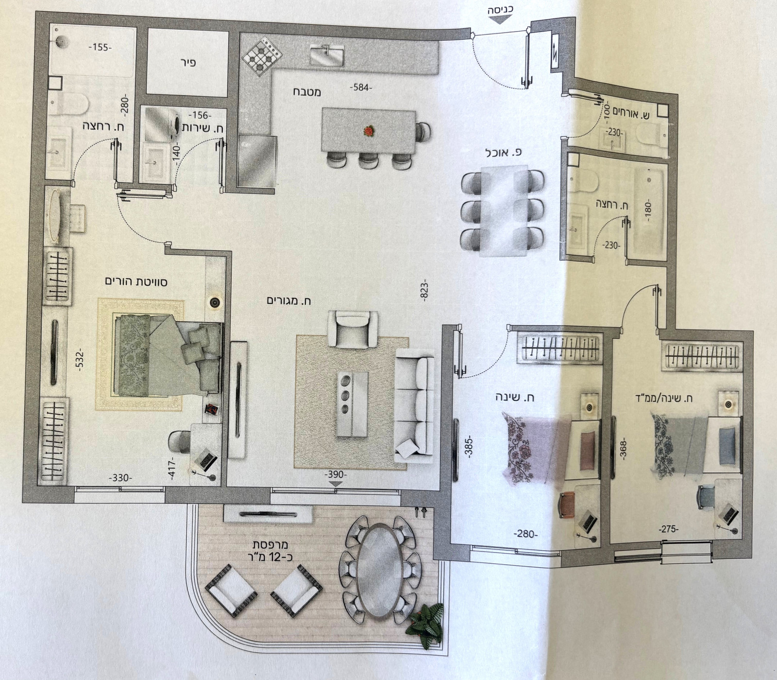 Apartamento 3 cômodos Ashdod Alef 342-IBL-1821
