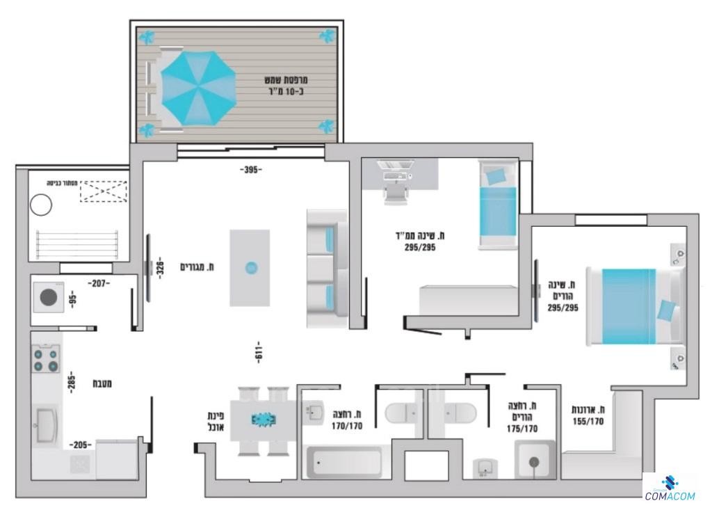Apartamento 3.5 cômodos Hadera Hadera 342-IBL-6042