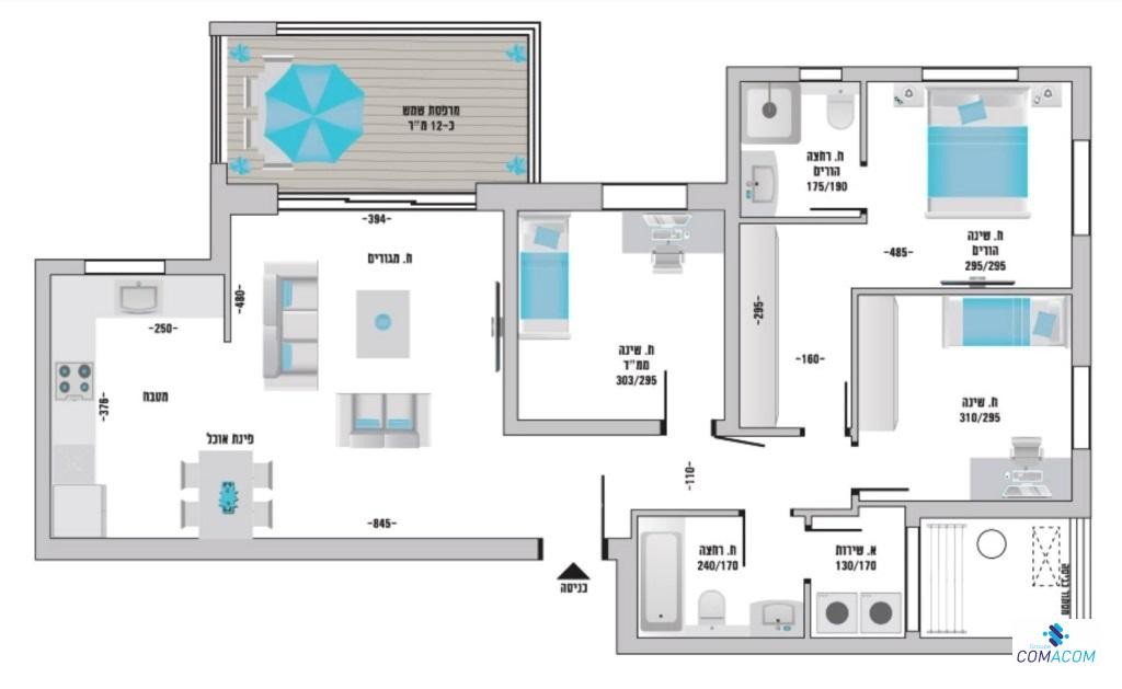 Apartamento 3.5 cômodos Hadera Hadera 342-IBL-6042