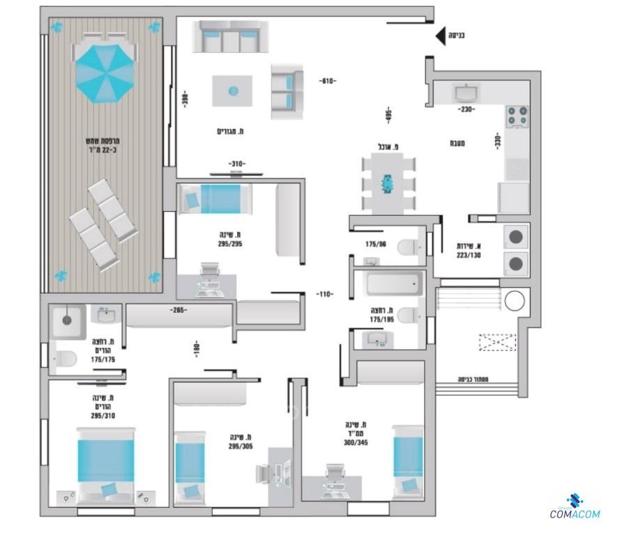 Apartamento 3.5 cômodos Hadera Hadera 342-IBL-6042