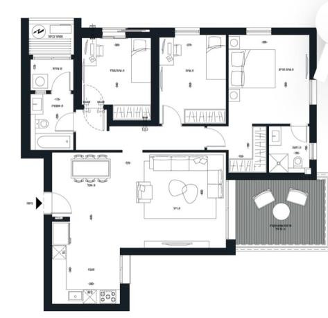 Apartamento 3 cômodos Bat yam Bat yam 342-IBL-6330