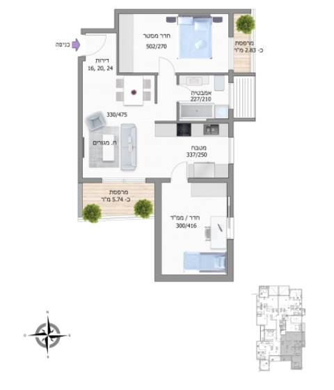 Apartamento 3 cômodos Bat yam Bat yam 342-IBL-6335