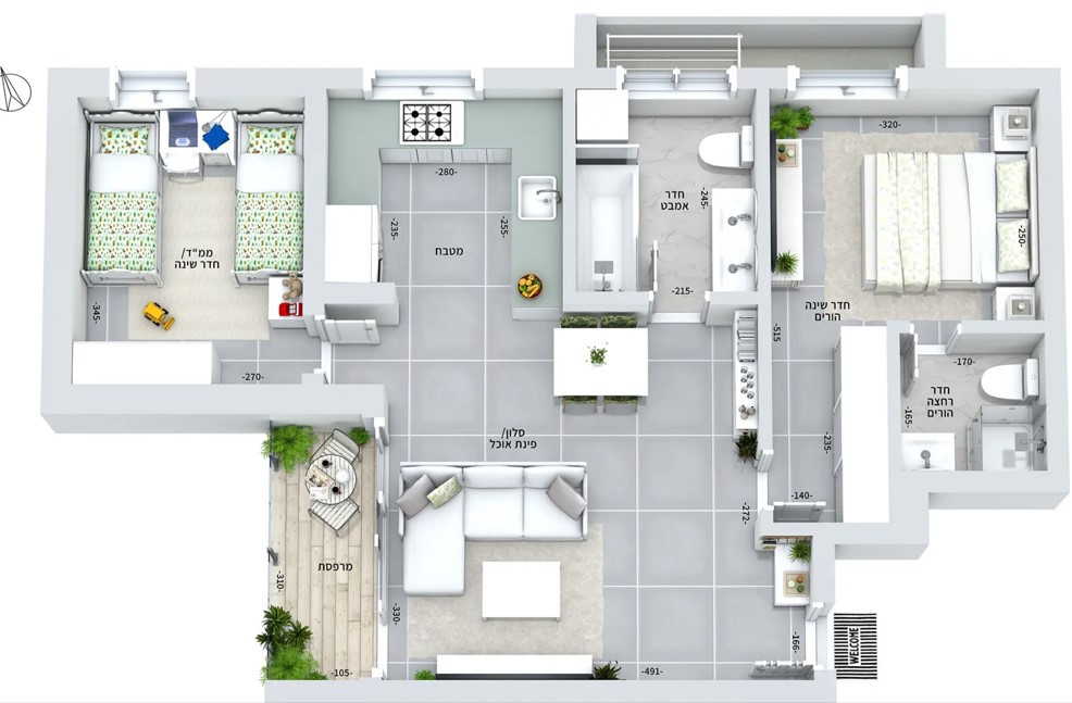 Apartamento 3 cômodos Bat yam Bat yam 342-IBL-6858