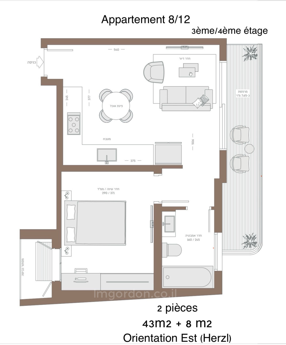 Apartamento 3 cômodos Tel Aviv Florentine 357-IBL-1541
