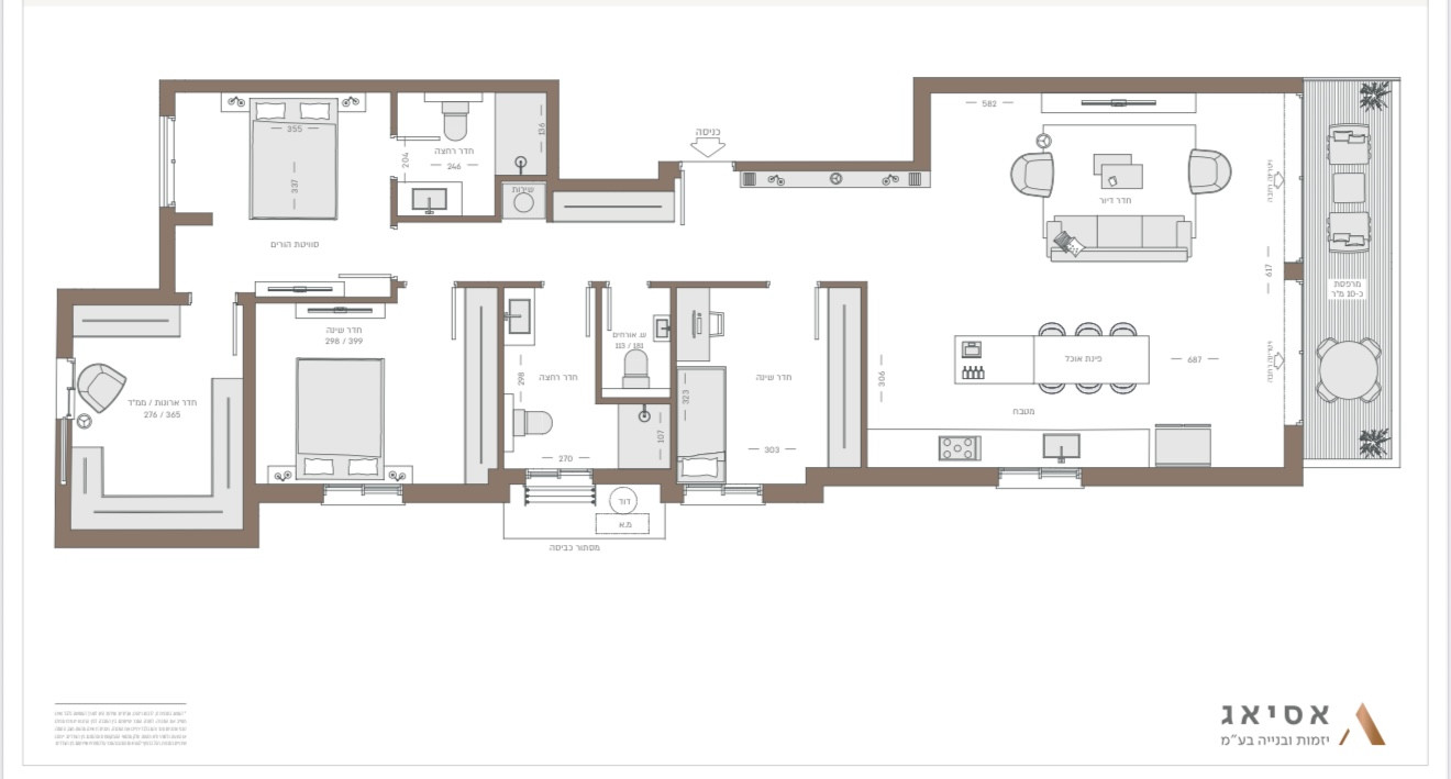Apartamento 4 cômodos Tel Aviv Centro da cidade 357-IBL-1568