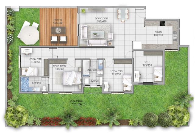 Aluguel Apartamento garden Hadera