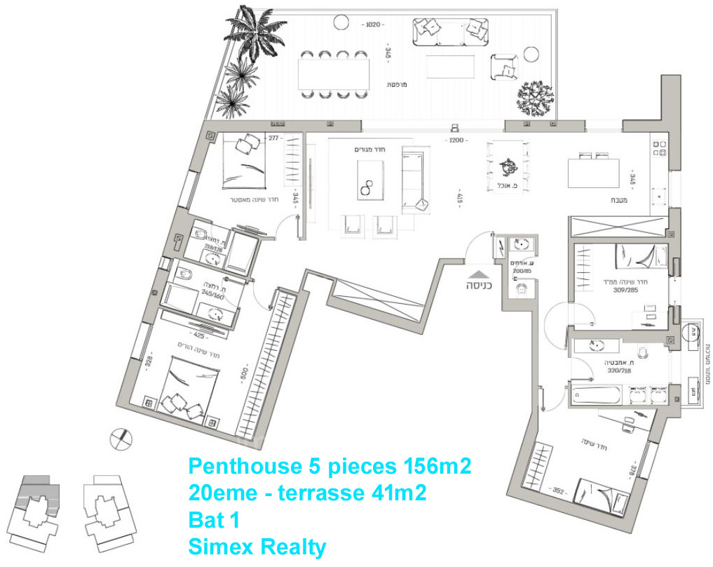 Cobertura 5 cômodos Jerusalém Kiryat Yovel 427-IBL-613