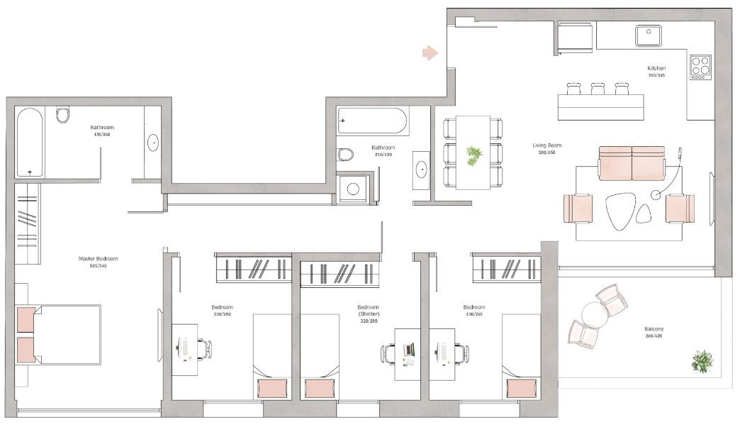 Apartamento 5 cômodos Jerusalém Katamonim 427-IBL-665