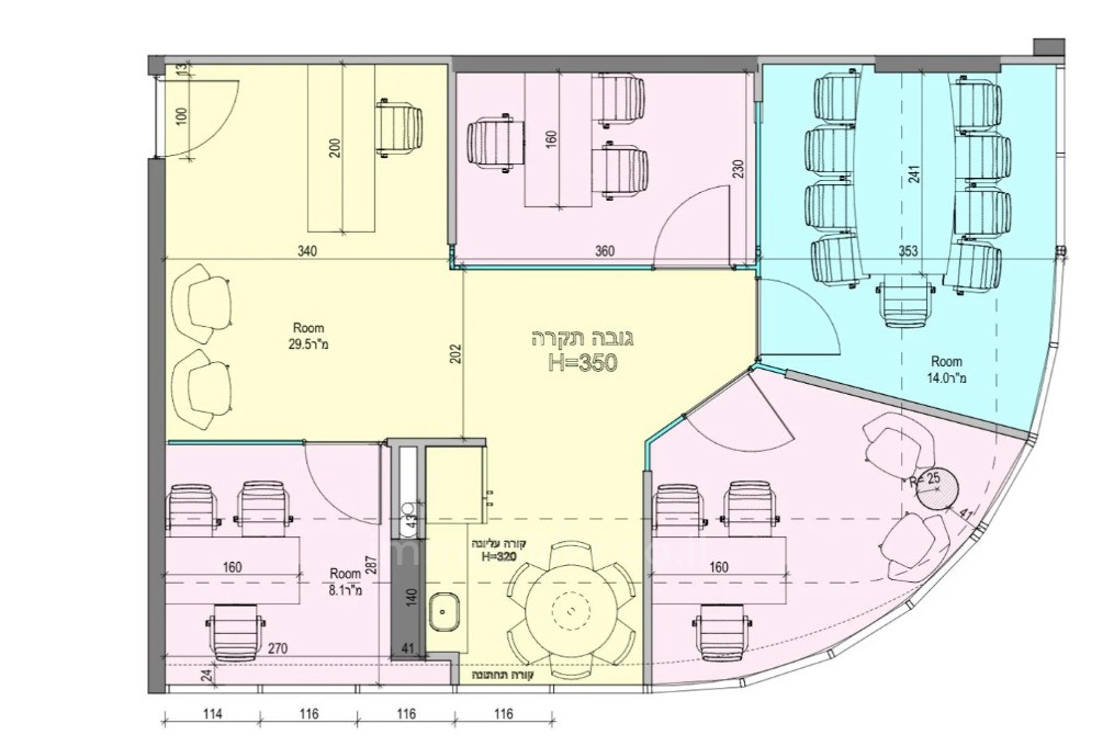 Escritórios 5 cômodos Netanya Centro da cidade 457-IBL-1132