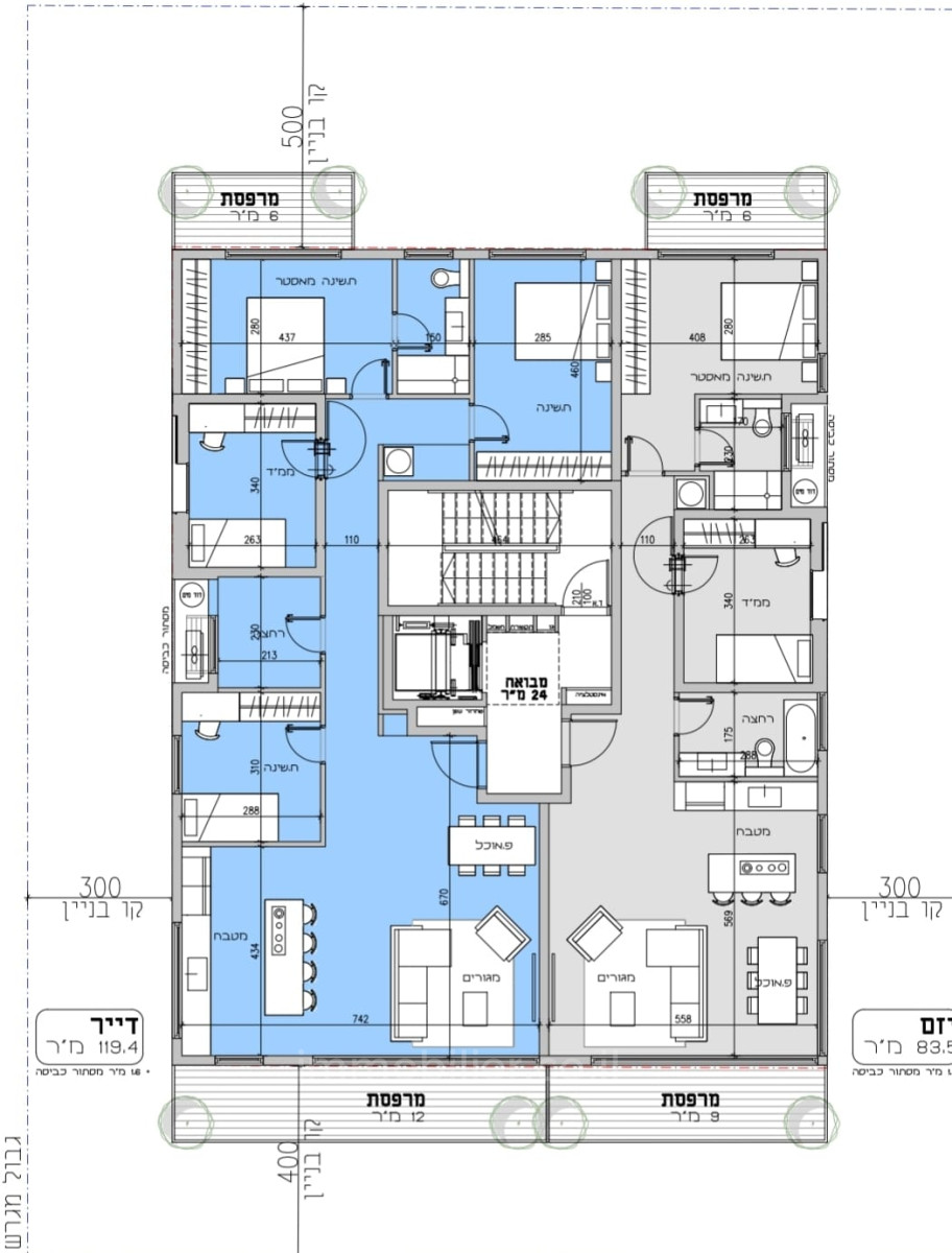 Apartamento 5 cômodos Tel Aviv Centro da cidade 457-IBL-1157