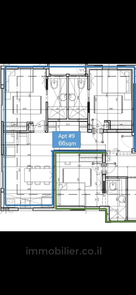 Apartamento 3 cômodos Tel Aviv Centro da cidade 457-IBL-1349