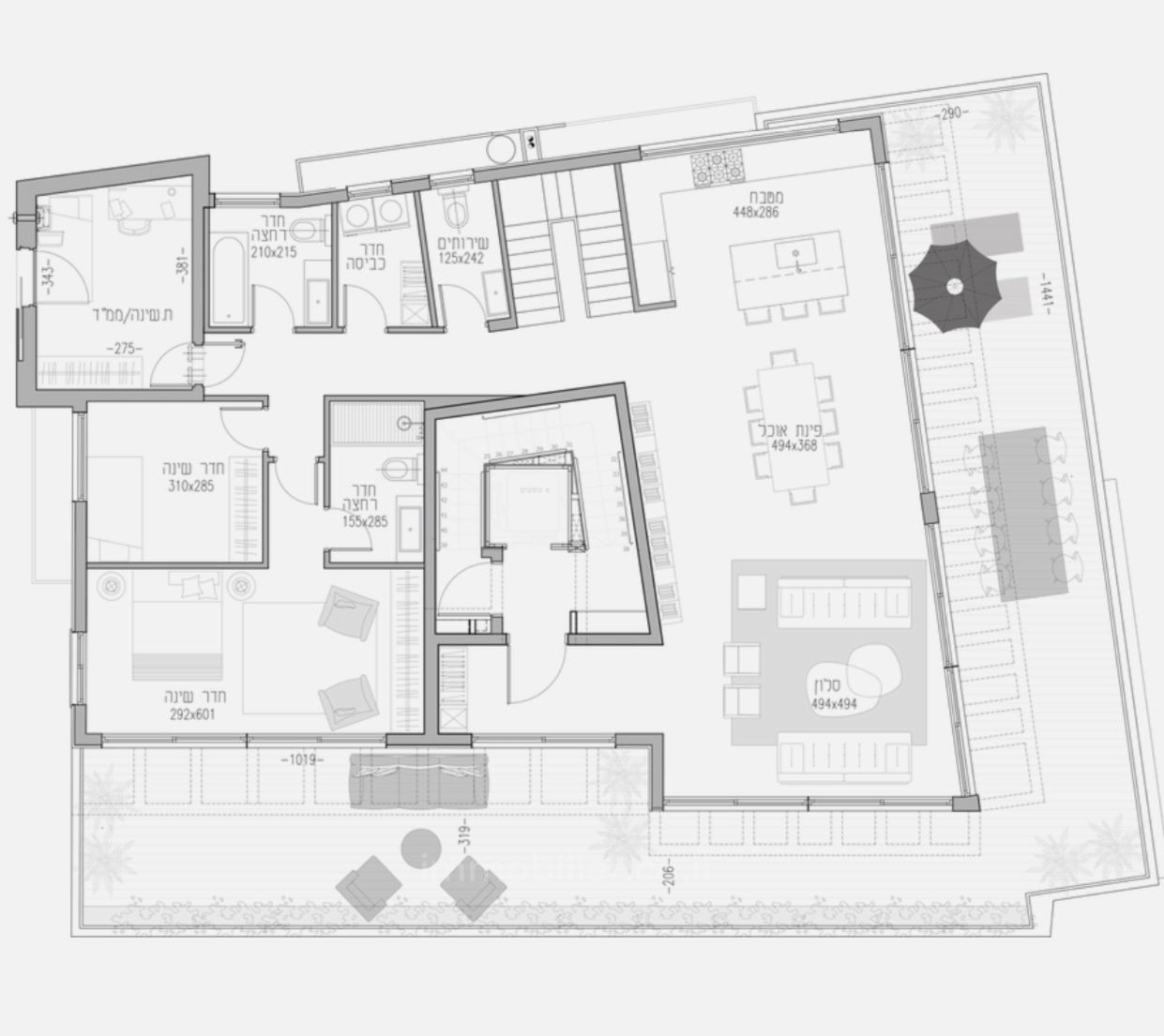 Apartamento 4 cômodos Tel Aviv Centro da cidade 457-IBL-1377