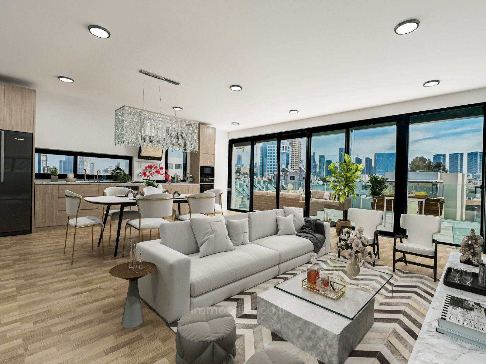 Duplex-Cobertura 4.5 cômodos Tel Aviv Centro da cidade 457-IBL-1464