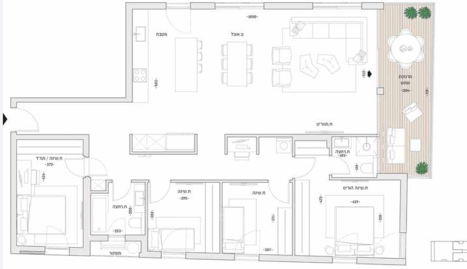 Apartamento 5 cômodos Tel Aviv Lev Tel-Aviv 457-IBL-1528