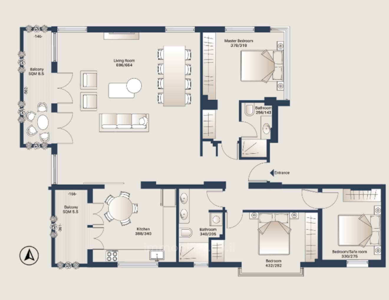 Apartamento 4.5 cômodos Tel Aviv Centro da cidade 457-IBL-1552
