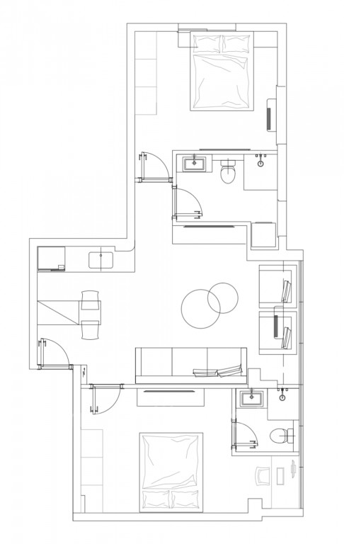 Apartamento 3 cômodos Tel Aviv Centro da cidade 473-IBL-226