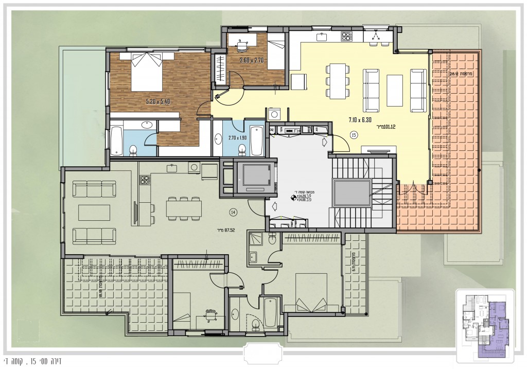 Apartamento 3 cômodos Tel Aviv Ben-Yehuda 476-IBL-20
