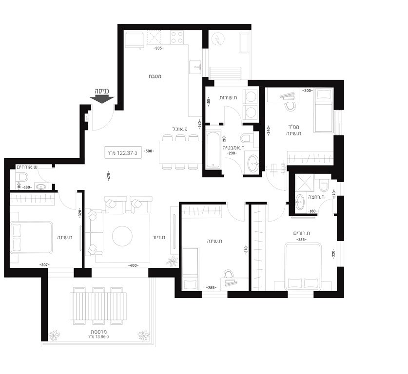 Apartamento 3 cômodos Netivot Ramot Yoram 511-IBL-1228