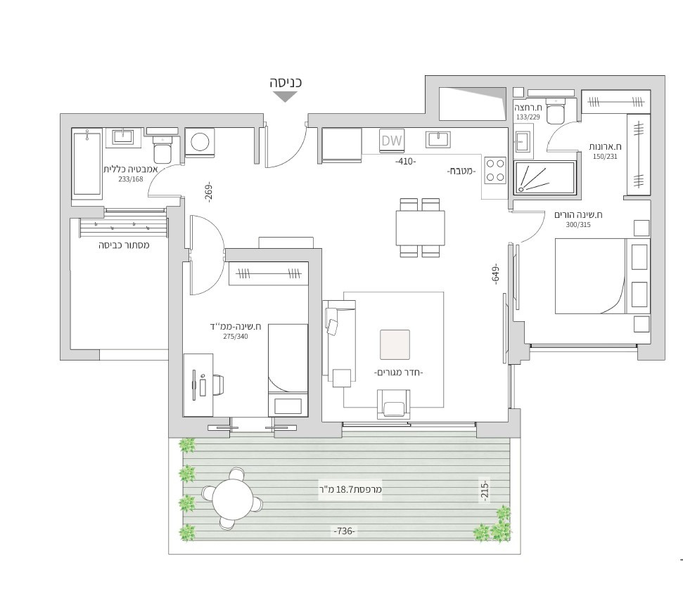 Apartamento 3 cômodos Bat yam Bat yam 511-IBL-1591