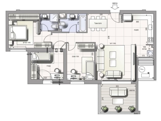 Apartamento 4 cômodos Beer Sheva Outros 511-IBL-1694