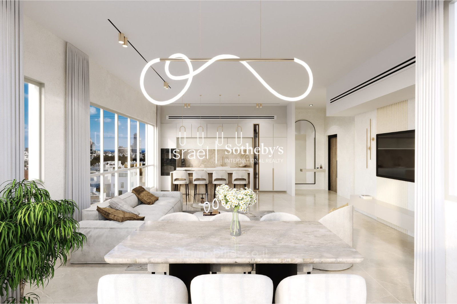 Apartamento 4 cômodos Tel Aviv Primeira linha de mar 651-IBL-35