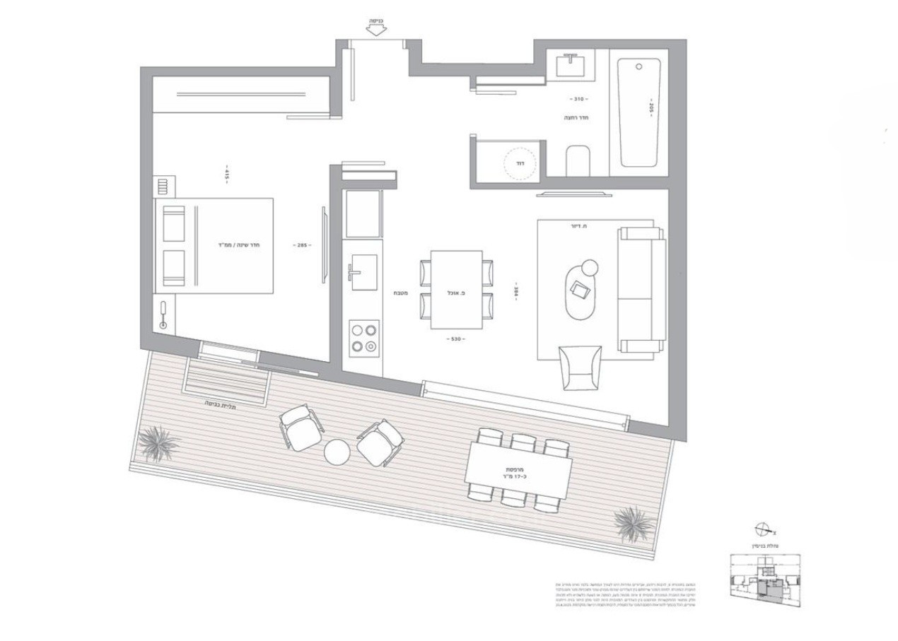 Cobertura 2 cômodos Tel Aviv Neve Tsedek 828-IBL-131
