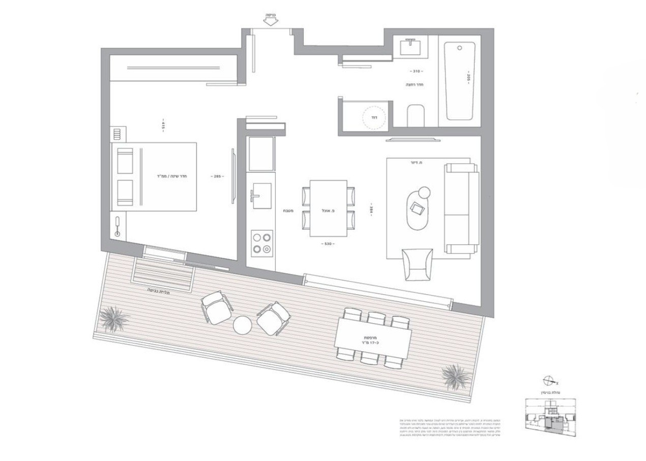 Cobertura 2 cômodos Tel Aviv Neve Tsedek 828-IBL-131
