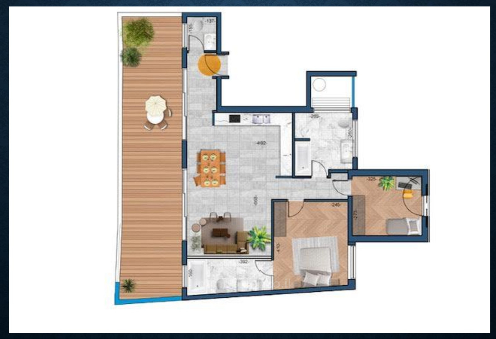 Apartamento 4 cômodos Tel Aviv Lev Tel-Aviv 828-IBL-146