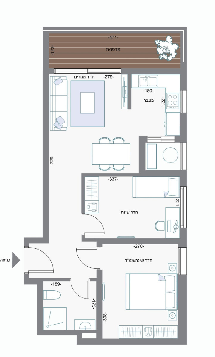 Apartamento 2 cômodos Bat yam Bat yam 828-IBL-58