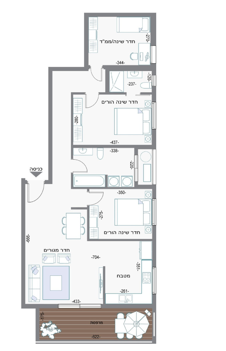 Apartamento 4 cômodos Bat yam Bat yam 828-IBL-62