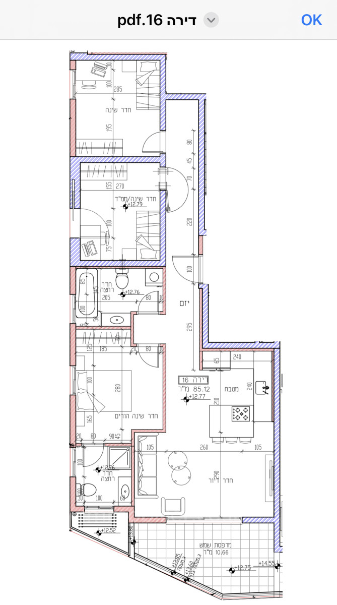 Apartamento 3 cômodos Bat yam Bat yam 828-IBL-75