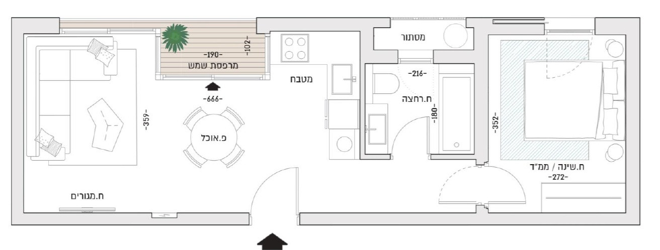 Apartamento 2 cômodos Tel Aviv Lev Tel-Aviv 828-IBL-90