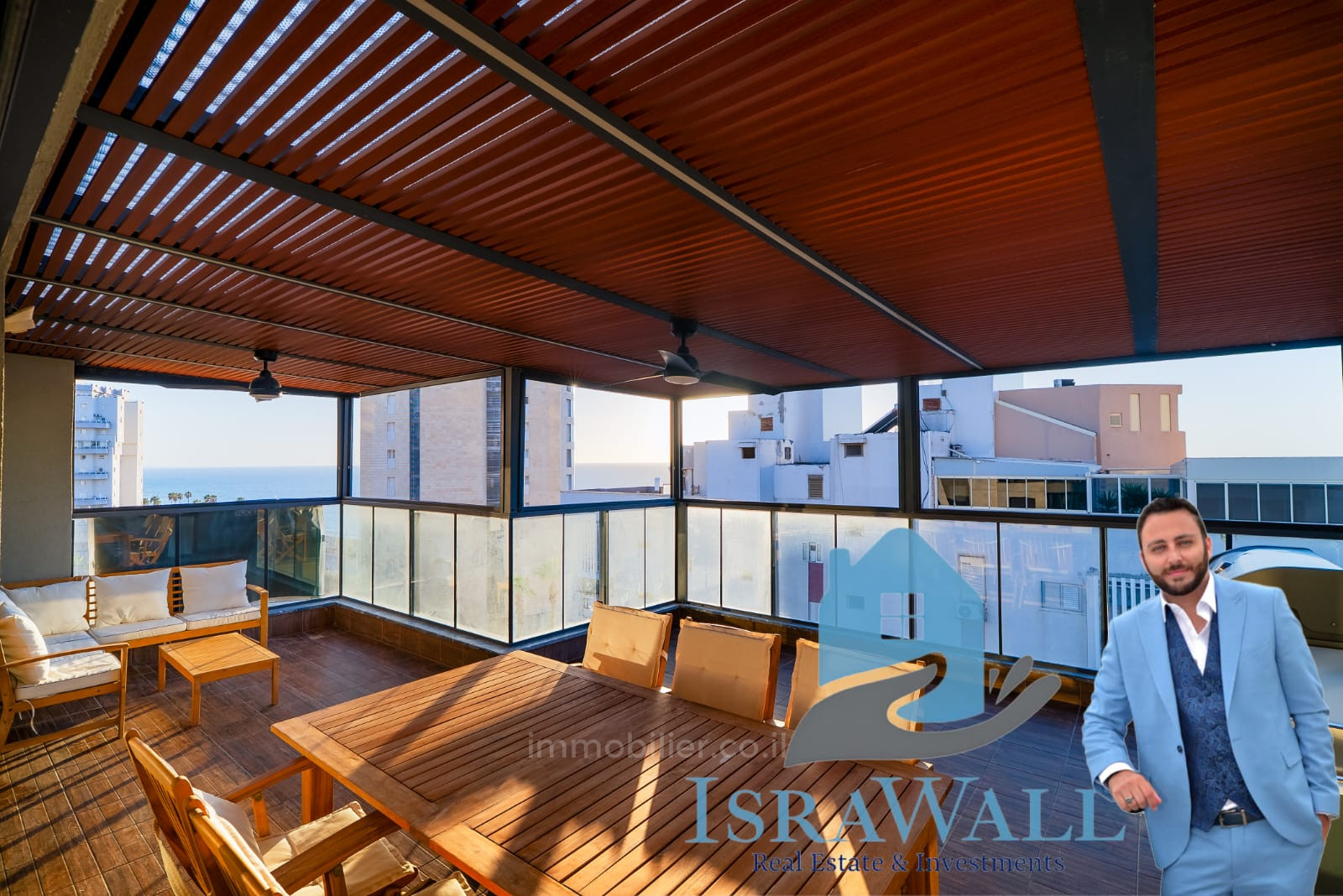 Cobertura 5 cômodos Bat yam Nord-Ouest 854-IBL-1